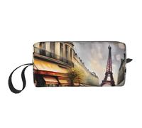 DRTGEDS Piccola borsa da viaggio con cerniera Torre Eiffel di Parigi Street Scene, mini custodia da viaggio per cosmetici, elettronica portatile, Parigi Street Scene Torre Eiffel, Taglia unica