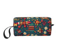 DRTGEDS Piccola borsa messicana folk boho con cerniera, mini custodia da viaggio per trucco, borsa cosmetica, elettronica portatile, Messicano Folk Boho, Taglia unica