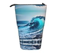 DRTGEDS Portamatite telescopico con onde oceaniche, organizer telescopico per matite, cosmetici, trousse per trucchi