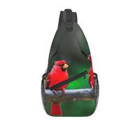 DRTGEDS Rosso Carino Uccelli Stampa Diagonale Borsa a tracolla,Borsa a tracolla Zaino Spalla Petto Borsa Per Donne Uomini,Escursionismo, Nero, Taglia Unica, Cross Chest Bag Diagonale, Nero, One Size,