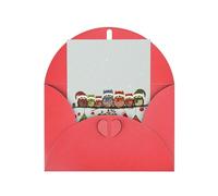 DRTGEDS Simpatici biglietti di auguri di Natale su un ramo con stampa verticale con fibbia d'amore, carta perlata, biglietti di auguri per tutte le occasioni, compleanno, simpatia