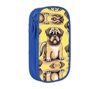 DRTGEDS Simpatico astuccio per matite a forma di cucciolo di carlino, astuccio estetico per penne, astuccio colorato con cerniera, cancelleria Kawaii, Blu, Taglia unica, Sportivo