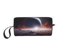 DRTGEDS Space Planet - Piccola borsa con cerniera, mini custodia da viaggio per trucco, borsa per cosmetici, elettronica portatile, Pianeta spaziale, Taglia unica