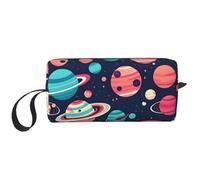 DRTGEDS Space Planets - Piccola borsa con cerniera, mini custodia da viaggio per trucchi, borsa per cosmetici, elettronica portatile, Pianeti spaziali, Taglia unica