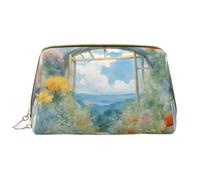 DRTGEDS Stagione Acquerelli Di Erbe Fiori Borse Cosmetiche Per Le Donne Piccola Borsa Di Trucco Per La Borsa Per Il Trucco Della Borsa Da, bianco, Taglia unica