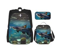 DRTGEDS Subaquatic - Zaino con portapranzo 3 in 1 con astuccio, zaino di grande capacità con cinghia toracica