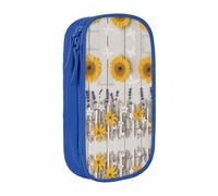 DRTGEDS Sunflowers On Astuccio in legno, Multi- Slot Matita Sacchetto, Portamatite Portatile, Penna Colorata Caso per Ufficio