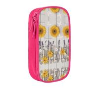 DRTGEDS Sunflowers On Astuccio in legno, Multi- Slot Matita Sacchetto, Portamatite Portatile, Penna Colorata Caso per Ufficio