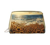 DRTGEDS Sunflowers Sea Toiletry Bag per gli uomini, borsa portatile da viaggio per articoli da toeletta, borsa da barba, piccola borsa, bianco, Taglia unica
