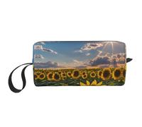 DRTGEDS Sunflowers Sunlight Borse cosmetiche per le donne Piccola borsa di trucco per la borsa del sacchetto di trucco del sacchetto di trucco di viaggio con la chiusura, Girasoli Luce solare, Taglia