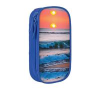 DRTGEDS Sunset And Sunrise Con Ocean Sea Waves Cute Pencil Case, Estetica Pen Pouch, Colorato Matita Sacchetto Con Cerniera, Kawaii Cancelleria Storage