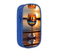 DRTGEDS Sunset bicchiere di vino carino astuccio, estetica penna sacchetto, matita colorata sacchetto con cerniera, Kawaii cancelleria stoccaggio