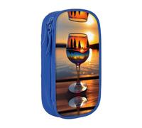 DRTGEDS Sunset bicchiere di vino carino astuccio, estetica penna sacchetto, matita colorata sacchetto con cerniera, Kawaii cancelleria stoccaggio