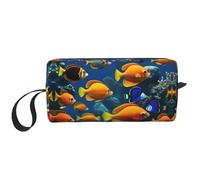 DRTGEDS The Underwater World - Piccola borsa da viaggio con cerniera a forma di pesce tropicale, mini custodia da viaggio per cosmetici, elettronica portatile, Il mondo sottomarino pesci tropicali,