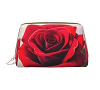 DRTGEDS Una rosa rossa borse cosmetiche per le donne piccola borsa per il trucco per la borsa del trucco del sacchetto di trucco borsa di, bianco, Taglia unica