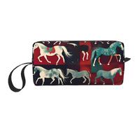 DRTGEDS Vari tipi di cavalli con cerniera piccola borsa, mini custodia da viaggio per trucco, borsa cosmetica, elettronica portatile, Vari tipi di cavalli, Taglia unica