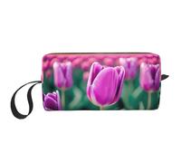 DRTGEDS Viole Tulipani Cosmetici Borse Per Le Donne Piccola Borsa Di Trucco Per La Borsa Per Il Trucco Della Borsa Di, Tulipani viola, Taglia unica