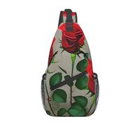 DRTGEDS Zaino a tracolla con fiori di rosa rossa, borsa da petto a croce da uomo diagonale, borsa a tracolla per viaggi all'aperto borsa da bicicletta, Nero, One Size, Borsa a croce diagonale