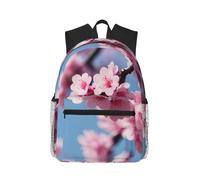 DRTGEDS Zaino con fiori di ciliegio leggero con 1 scomparto principale, tasca frontale per attrezzi con incorporata, Nero, One Size
