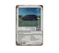 DRTRW Kendrick Lamar Good Kid, M.A.A.d City Album Poster in metallo vintage, decorazione artistica da parete per pub, club, caffetteria, bar, casa, decorazione artistica da parete retrò, 20 x 30 cm