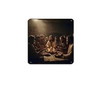 DRTRW Poster in metallo vintage, decorazione artistica da parete per casa, pub, club, caffetteria, bar, decorazione artistica da parete in stile retrò, 30 x 30 cm, motivo: L'ultima cena con Gesù