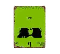 DRTRW Poster vintage in metallo con cantanti britanniche Charli XCX BRAT in metallo, decorazione artistica da parete per pub, club, caffetteria, bar, casa, poster retrò, 30 x 40 cm