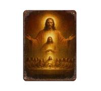 DRTRW Poster vintage in metallo, decorazione artistica da parete in stile retrò, motivo: L'ultima cena con Gesù, per pub, club, caffetterie, bar, casa, 30 x 40 cm