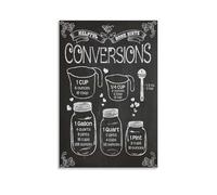 DRU I WQBRBH Grafico di conversione delle misurazioni della cucina su lavagna estetica da parete poster per soggiorno camera da letto pittura decorativa stampa 60 x 90 cm, senza cornice