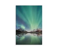 DRU I WQBRBH Poster decorativo da parete con aurora boreale, per soggiorno e camera da letto, 60 x 90 cm, senza cornice