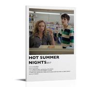 DRU I WQBRBH Poster decorativo da parete per soggiorno e camera da letto, stampa artistica da parete con motivo "Hot Summer Nights", 30 x 45 cm, con cornice