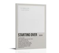 DRU I WQBRBH Starting Over by Chris Stapleton - Poster estetico da parete per soggiorno e camera da letto, stampa decorativa, 20 x 30 cm, stile cornice