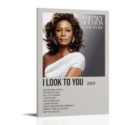 DRU I WQBRBH Whitney Houston - Poster estetico da parete per soggiorno e camera da letto, stampa decorativa, 50 x 75 cm, stile cornice