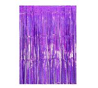 Drucilla Tende Metalliche Tinsel, Foil Tenda a frange Scintillante Shimmer, Glitter Orpelli e festoni Lamina Frangia per Sfondo Fotografico e Decorazioni Festa Sfondo Compleanno Nozze, Viola