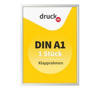 druck.de 1 cornice pieghevole A1 per manifesti, cartelli, pubblicità, cornice in alluminio con profilo da 2,5 cm, adatta per montaggio a parete, protezione trasparente in plastica protegge il vostro