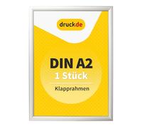 druck.de 1 cornice pieghevole A2 per manifesti, cartelli, pubblicità, cornice in alluminio con profilo da 2,5 cm, adatta per montaggio a parete, protezione trasparente in plastica protegge il vostro