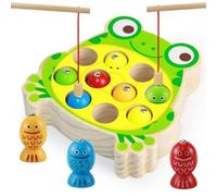 Drufoful Giochi Bambini 2 Anni, Giochi Montessori Magnetici in Legno mit 10 Pesci e Due Canne da Pesca Regalo Bambino per 2 3 4 5 Anni