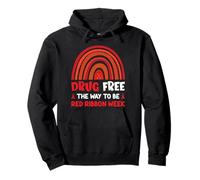 Drug-Free The Way To Be Red Ribbon Week Awareness Abbigliamento Felpa con Cappuccio