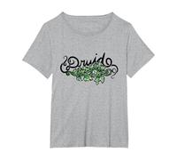 Druid Green Earth Art Druidry Maglietta, Donna Plus-Size, Grigio Melange, 2X