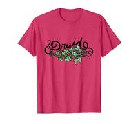 Druid Green Earth Art Druidry Maglietta, Uomo, Rosso mélange, XL