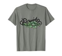 Druid Green Earth Art Druidry Maglietta, Uomo, Verde Militare mélange, 3XL