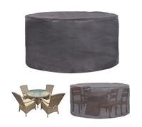 DRUKELIN Copertura Mobili Giardino 280x72CM, Nero 420D Resistente Oxford Coperture per mobili da Giardino da Esterno per Patio Esterno da Giardino Impermeabili Antivento e Anti-UV Tondo