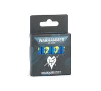 DRUKHARI DICE set di 16 dadi per WARHAMMER 40K blu e gialli CITADEL età 12+