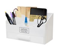 DRULINE Lettere Vassoio Lettera Postablage Supporto con Cassetto Porta Lettere Postbox Carta Scatola Vassoio di Carta Legno - Bianco