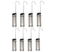 Druline Umidificatore in acciaio inox da appendere al termosifone, evaporatore per termosifoni, con gancio a S, in set da 8 pezzi, di colore argento