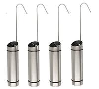Druline Umidificatore in acciaio inox da appendere al termosifone, evaporatore per termosifoni, con gancio a S, in set da 4 pezzi, di colore argento