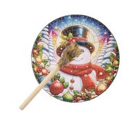 Drum a mano sciamano - tamburo di legno da 10 pollici con bastone | Strumento musicale di Natale per la meditazione Sound Healing Reflection | Strumento ritmo spirituale per il rilassamento della deco