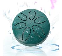 Drum di pioggia 3 pollici a 6 tono in acciaio carbone tamburo etereo etereo la lingua lenitiva mini pioggia per l'esterno quando piove per lo zen educazione meditazione yoga, verde, campane carillon
