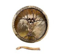 Drum di sciamano - Percussioni tribali, tamburo etnico telaio | Strumento di bacchetta fatto a mano per meditazione, guarigione del suono, cerimonia di chiamata spirito, decorazione pagana, ornamento