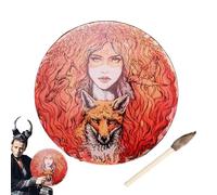 Drum Di Sciamano Siberiano - Tambini Stick Vegetariani Strumento Di Guarigione Del Tamburo A Mano Per La Riflessione Della Musica Spirituale | Mano Sciamanica Con Battitore Di Legno | Maniglie In