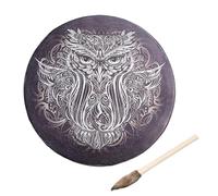 Drum Di Sciamano Siberiano - Tambini Stick Vegetariani Strumento Di Guarigione Del Tamburo A Mano Per La Riflessione Della Musica Spirituale | Mano Sciamanica Con Battitore Di Legno | Maniglie In